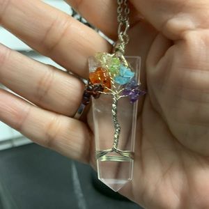 Chakra Tree of Life Crystal Pendant necklace